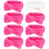 Jaciya Bachelorette Party Favors Spa Makeup Headband 8 Packs Bride Bridesmaid Headband Bridal Shower Gifts Wedding Hair Accessories(White,Hot Pink)