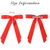 Ayesha Red Hair Bows Clips Red Satin Ribbon Bows with Long Tail Christmas Hair Bows Barrettes Hair Accessories for Women Girls 2pcs red bows
