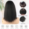 LEOSA 14 inch Drawstring Ponytails for Black Women Short Natural Black Yaki Straight Drawstring Ponytail hair extensions (14 Inch (Pack of 1), 1B#)