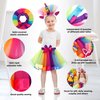 Simplicity Rainbow Tutu for Girls Princess Tutu Layered Tulle Dress up Toddler Tutu Skirt Unicorn Tutu with Headband Hair Bow