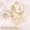 Catery Star Hair Comb Pearl Hair Side Comb Star Moon Bridal Hair Piece Crystal Star Headpiece Bridesmaid Wedding Hair Accessories for Women and Girls