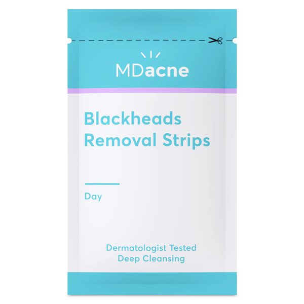 MDacne Blackhead Remover - Nose Strips for Blackheads, 3 Month Supply, Deep Pore Cleansing for Sensitive Acne-Prone Skin, Oil-Free Moisturizer Reduces Irritation & Removes Dirt and Excess Oil