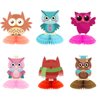 Chilfamy 6 Pieces Owl Decorations, Owl Birthday Party Favors Kit, 3D Owl Honeycomb Table Centerpieces for Baby Shower, Woodland Animals Theme Party Supplies