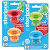 Steripod Clip-On Toothbrush Protector, Keeps Toothbrush Fresh and Clean, Fits Most Manual and Electric Toothbrushes, Blue, Green, Red, Orange, 4 Count
