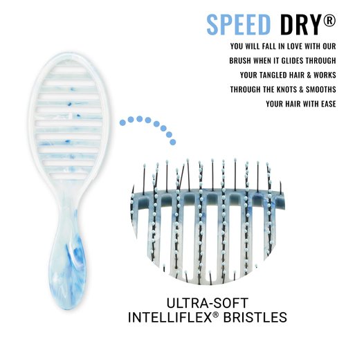 Wet Brush Speed Dry Hair Brush - Turquoise (Gemstone) - Vented Design and Ultra Soft HeatFlex Bristles Are Blow Dry Safe With Ergonomic Handle Manages Tangle and Uncontrollable Hair - Pain-Free