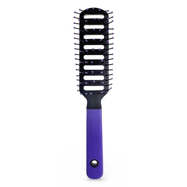 Spornette Anti Static Vent Brush #9000-MF (PURPLE) Styling, Smoothing, Straightening & Blow Drying Hair Quickly With No Static - Adds Shine & Body. For Women, Men & Children