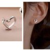 Heart Silver Stud Earrings, Hypoallergenic Tiny Small Love Hearted Stud Earrings for Women Girls Jewelry Gift
