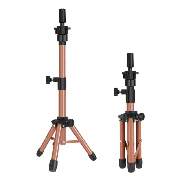 AliLeader 25 Inch Mannequin Head Stand Tripod for Mannequin Head Wig Stand Tripod Wig Head Stand for Training Heads and Canvas Block Head (Mannequin Head Not Included,Latte)