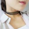 Iaceble Vintage Layered Velvet Choker Necklace Black Suede Collar Necklace Short Leather Velvet Necklace Gothic Velvet Suede Necklace Jewelry for Women and Girls
