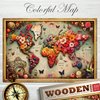 WOODEN.CITY Wooden Puzzle 1000 Pieces for Adults - Colorful Map - Made in EU
