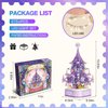 DOSCOR Purple Crystal Christmas Tree Building Blocks Set,Christmas Music Box with LED Light,Xmas Gift for Girls,Kids,and Adults