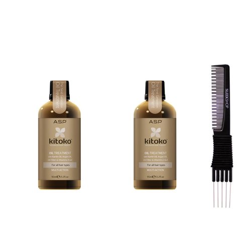 yper Affinage Kitoko Oil Treatment (3.2 oz) with Teasing Comb Pack 2