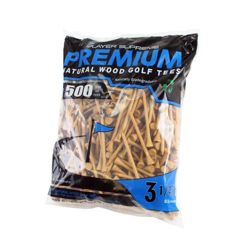 500-3 1/4" One-Piece Seamless Golf Tees by JP Lann (Natural)