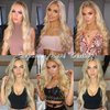 SilkStrands Invisible Wire Hair Extensions 20 Inch Secret Halo Hair Extensions with Adjustable 4 Clips Soft Transparent Lace Bleach Blonde Halo Hair Extensions Long Wavy Hair Extensions for Women