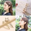 4 PCS Star Hair Clip Rhinestones Pearl Metal Golden Hair Pins for Women and Girls Wedding Birthday Party Hair Accessories