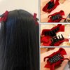 4 PCS Mini Velvet Bow Hair Claw Clip Black Bow Hair Clips Small Velvet Silky Satin Bowknot Hair Claw Clip Bowknot Hair Claw Clip Bows Hair Barrettes Nonslip Cute Hair Accessories for Women Girls