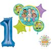 Anagram Cocomelon Boy 1st Birthday Party Supplies Foil Balloon Bouquet Decorations