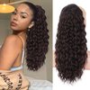 Stamped Glorious 18 Inch Curly Ponytail Extension for Women Synthetic Drawstring Ponytail Hair Extensions for Girls Daily Party Use (18 inch, Dark Brown)