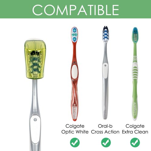 Linkidea Travel Toothbrush Head Covers with Suction Cup Portable Wall Mount Toothbrush Holder, Toothbrush Cap Case Box Convenient for Travel, Outdoor (3PCS)