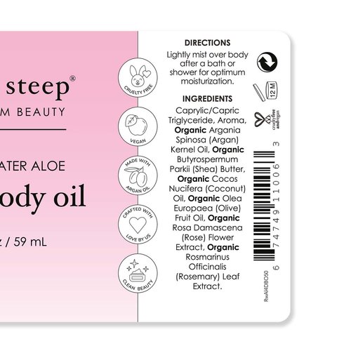 Deep Steep Dry Body Oil 2oz (Rosewater Aloe)