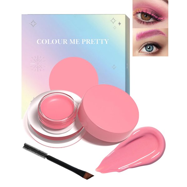 Waterproof Matte Gel Eyeliner Pot- Pink Long Lasting Cream Eyeliner Eyebrow Gel, High Intensity Pigments Smudge-proof Eye Liner Brow Cream, for Halloween Cosplay Show Eye Liner Brow Face Makeup-#112