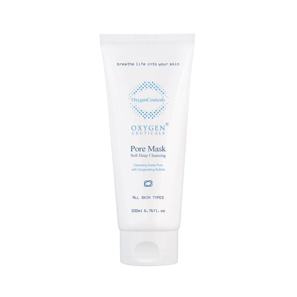 Oxygen Ceuticals Pore Mask Cleanser for Face, 200 ML/6.76 oz, Oxygen Bubbles Foam Cleanser, All Skin Types.