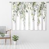 oolygoo Eucalyptus Botanical Leaves Floral Kitchen Window Curtains Over Sink Boho Farmhouse Flower Leaf Small Window Treatment Sage Green Cafe Short Curtains for Bathroom Tier Drapes 27.5x39 inch