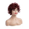 Beweig Short Wavy Wine Red Wigs for Women Fluffy Wavy Layered Wigs Synthetic Heat Resistant Halloween Cosplay Hair Wig with Wig Cap