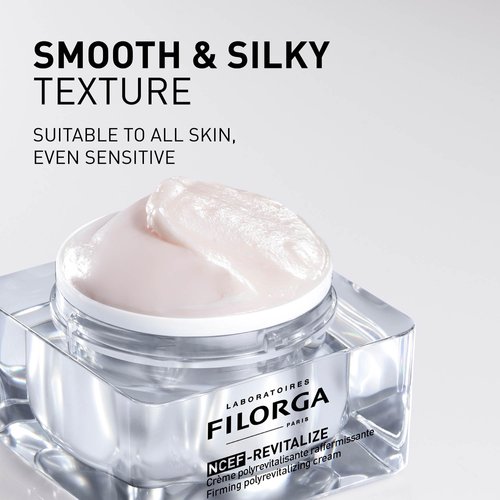 Filorga NCEF-Revitalize Cream, A Concentrated Anti-Aging Face Cream Formulated with NCEF Complex Containing Hyaluronic Acid, Amino Acids, and Co Enzymes for Strengthened and Smooth Skin, 1.69 fl oz.