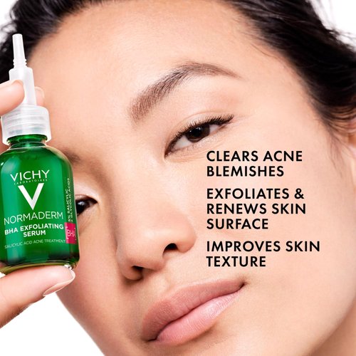 Vichy Normaderm BHA Exfoliating Serum | Salicylic Acid Acne Treatment for Face | Formulated with 4% Glycolic Acid | Gentle Face Exfoliator Clears Blackheads & Acne Blemishes | 1.01 Fl. Oz
