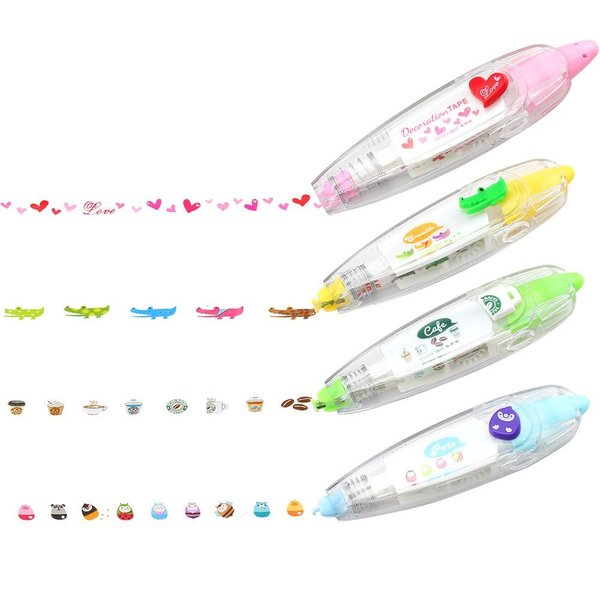 DIY Decorative Correction Tape for Scrapbooking Greeting Card Letter Diary Stationery School Supplies (Set of 4)