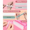 MORGLES 300pcs Lint Free Nail Wipes with Nail Polish Remover Kit, Pink Nail Clips with 2PCS Nail Files and Buffers, Rose Cuticle Oil, Cuticle Trimmer, Cuticle Pusher