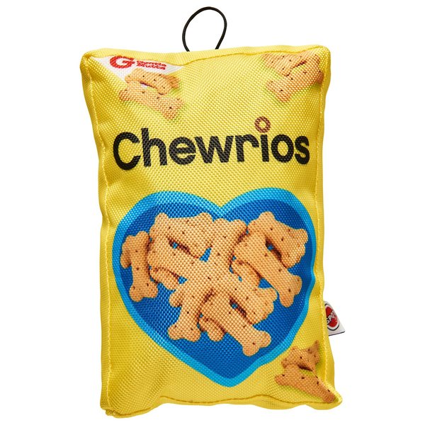 SPOT Fun Food Cereal Chewrios, Durable Dog Toy with Squeaker and Crinkle, Whimsical Fun Plush Toy for Small and Medium Dogs, 8-inch