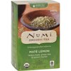 Numi Organic Mate Lemon Green Tea - 18 bags per pack - 6 packs per case.