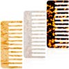 3 Pieces Tortoise Wide Tooth Comb Hair Detangling Comb Celluloid Acetate Comb French Hair Comb Wide Teeth Pocket Comb Detangler Comb Styling Comb for Long and Short, Thick Curly and Straight Hair