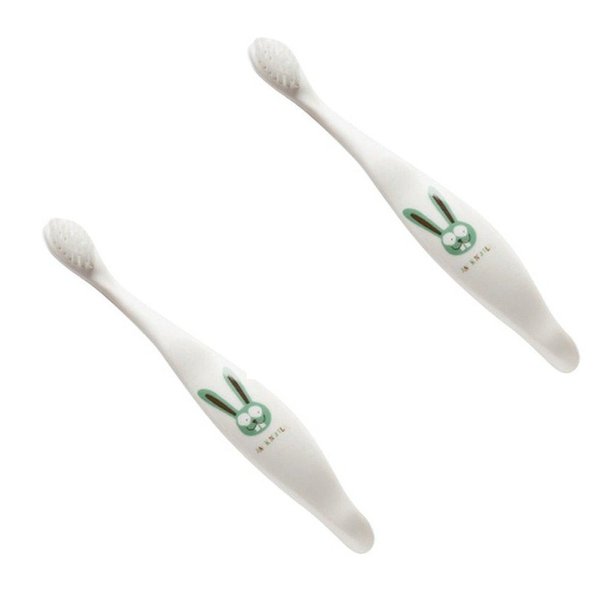 Jack N' Jill Kids Toothbrush - Extra Soft Bristle Toothbrush for Kids, Handle & Packaging Made from Plants (Corn), Ergonomic Handle for Little Hands - Bunny Baby, Toddler, & Kids Toothbrush (2 Pack)