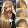 SOKU 13x4 Lace Front Wigs 32 Inch Long Straight Synthetic Wigs with Baby Hair Free Part Strawberry Honey Blonde Lace Frontal Wigs Pre Plucked for Women Girls Cosplay Gift