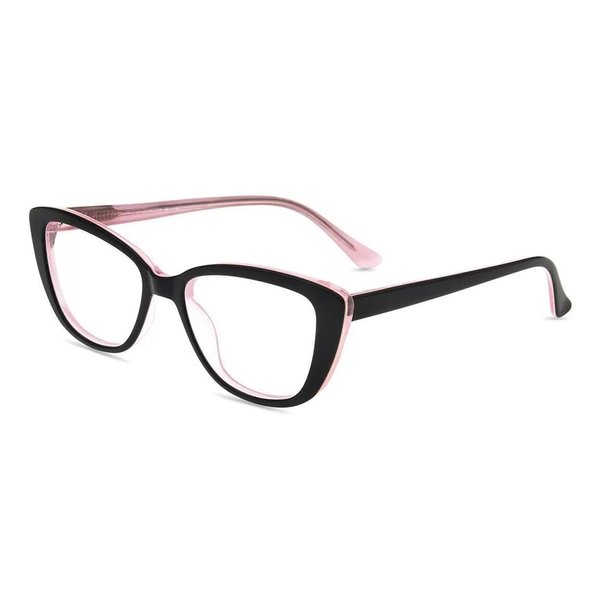 Firmoo Blue Light Blocking Glasses, Anti Headache Anti Eye Strain, Cat Eye Computer Glasses, Non-Prescription Bluelight Blocker Eyeglasses for Women (Black Pink Frame)