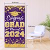 2024 Graduation Party Decorations - Purple Gold Congrats Grad Class of 2024 Banner 2024 Graduation Party Supplies Front Door Cover Porch Sign Backdrop Wall Decor