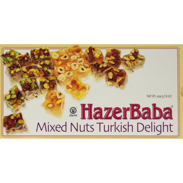 Hazerbaba Turkish Delight with Pistachio, Almond & Hazelnut – 1lb