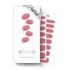 ohora Semi Cured Gel Nail Strips (N Juliet) - Pink, Solid, Works with Any UV/LED Lamps, Salon-Quality, Long Lasting, Easy to Apply & Remove - Includes 2 Prep Pads, Nail File & Wooden Stick