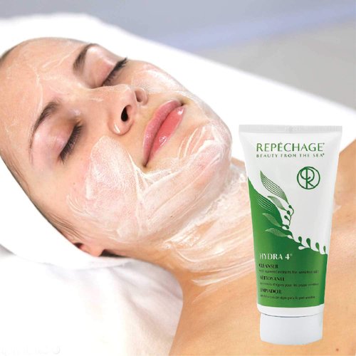 Repechage Hydra 4 Gentle Face Cleanser & Waterproof Makeup Remover - 6 Fl OZ Milky Texture Organic Face Cream | Hydrating Facial Cleanser To Wash and Moisturize - Suitable for All Skin Types