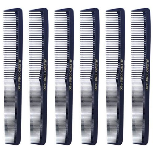Allegro Combs 400 Barber Comb Hair Cutting Combs Pocket Combs Combs for Hair Stylist Comb Set Styling Comb 6 Pcs. (Dark Blue)