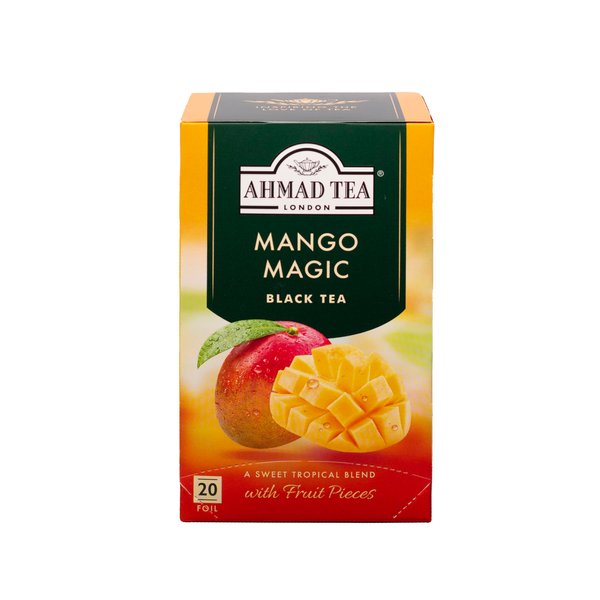 Ahmad Tea Black Tea, Mango Magic Teabags, 20 ct (Pack of 1) - Caffeinated & Sugar-Free