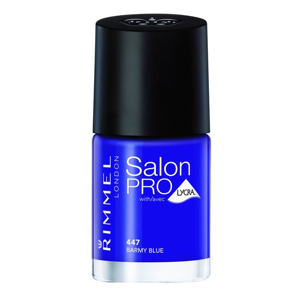 Rimmel Salon Pro with Lycra Nail Polish, Barmy Blue, 0.4 Fluid Ounce