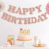 Rose Gold Happy Birthday Banner - NO DIY -Rose Gold Glitter Birthday Party Banner - Pre-Strung -Rose Gold Birthday Garland Ready to Use Rose Gold Birthday Party Decorations & Decor