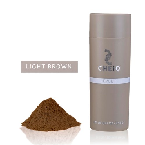 Cheio - Hair Thickening Fibers - 27.5g - Level 1 (Light Brown) - Keratin Fibers for Bald Spots & Thinning Hair for Men and Women - Covers Spots in Seconds - Quick Solution for Hair Loss