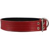 Genuine Leather Dog Collar, Padded Red, 1.5" Wide. Fits 14"-18" Neck Size, Medium