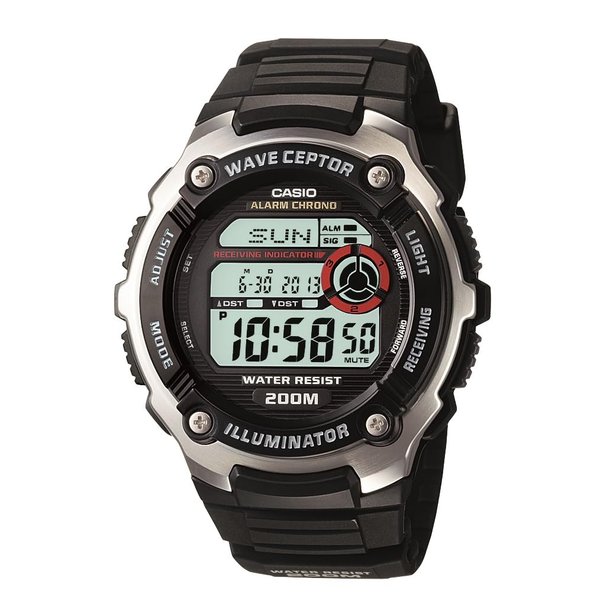 Casio Waveceptor Men's Quartz Illuminator Alarm Chronograph Watch with Black Resin Band (Model: WV200A-1AV)