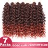 GoGo Curl Crochet Hair 12Inch 7Packs Deep Wave Synthetic Braiding Hair Extensions Curly Crotchet Hair for Black Women (12 Inch (Pack of 7), 1B/350#)
